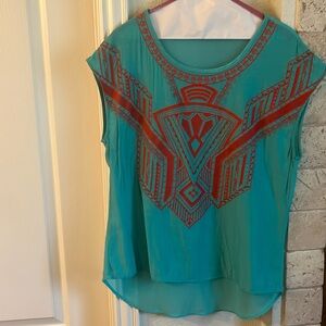 Sheer high low “going out top”